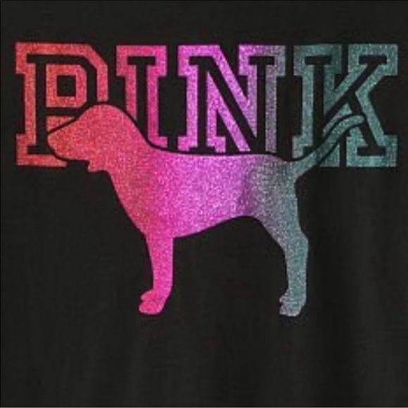 Vs Pink campus tee glitter gradient bling pup - Picture 4 of 6